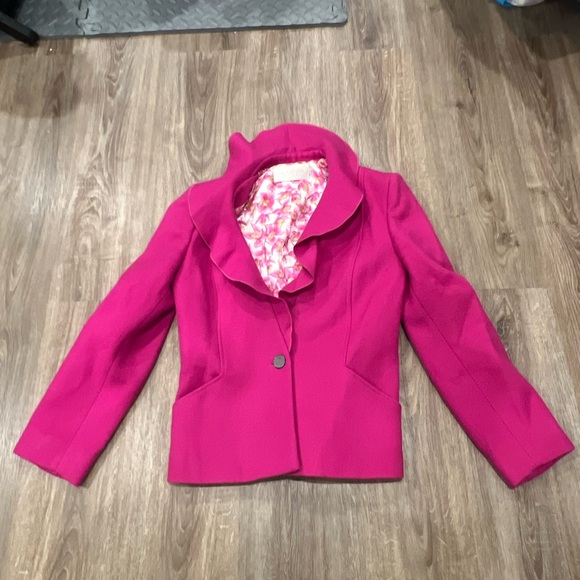Valentino Fuschia Wool Blazer with Ruffle Lapel - Picture 12 of 13
